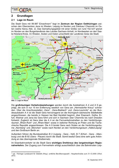 FNP 2020 Gera - Teil A - Begründung - Otto-Dix-Stadt Gera - Jena