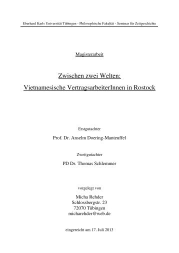 Zwischen Zwei Welten: Vietnamesische VertragsarbeiterInnen in ...