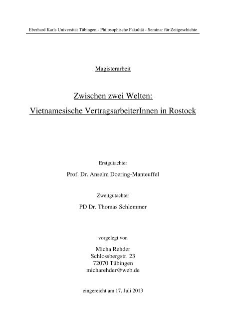 Zwischen Zwei Welten: Vietnamesische VertragsarbeiterInnen in ...