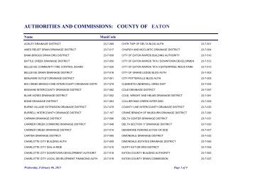 AUTHORITIES AND COMMISSIONS: EATON COUNTY OF