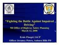 “Fighting the Battle Against Impaired Driving” - State of Michigan