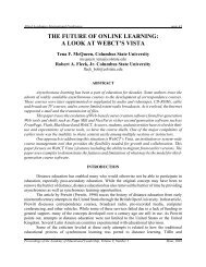 THE FUTURE OF ONLINE LEARNING: A LOOK AT WEBCT'S VISTA