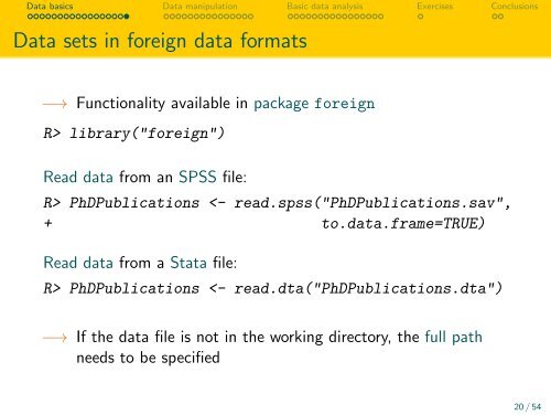 R basics: Working with data