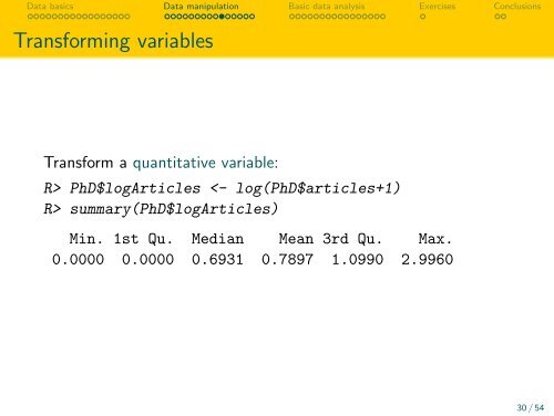 R basics: Working with data