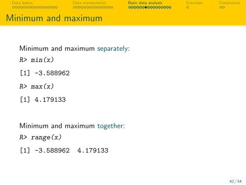 R basics: Working with data