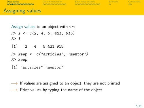 R basics: Working with data