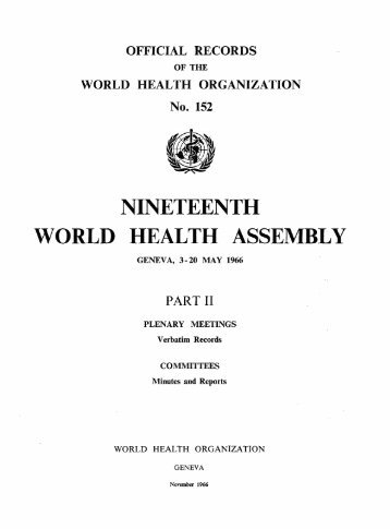WORLD HEALTH ASSEMBLY - World Health Organization