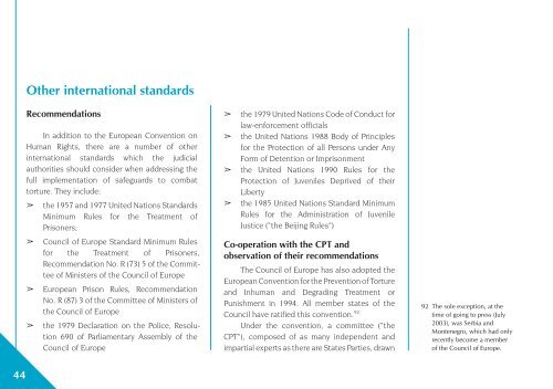 The prohibition of torture - European Court of Human Rights