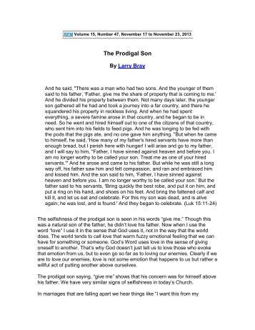 The Prodigal Son - Third Millennium Ministries