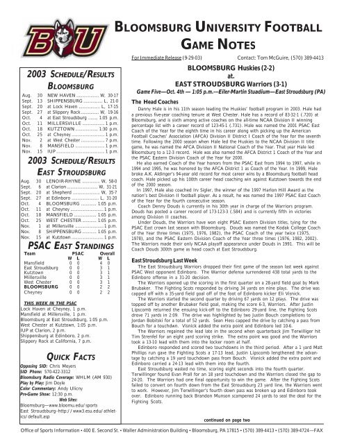 2002 FB Release Template - Bloomsburg University