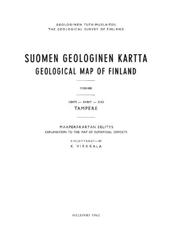 suomen geologinen kartta geological map of finland - Arkisto.gsf.fi