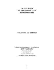 THE FIELD MUSEUM 2011 ANNUAL REPORT TO THE BOARD OF ...