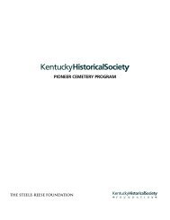PIONEER CEMETERY PROGRAM - Kentucky Historical Society