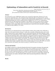 Epidemiology of Salmonellosis and its Sensitivity in Karachi