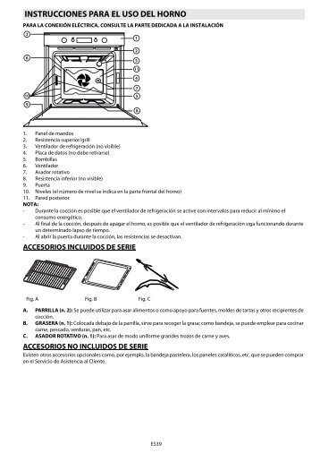 INSTRUCCIONES PARA EL USO DEL HORNO