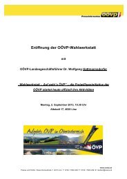 Eröffnung der OÖVP-Wahlwerkstatt - ÖVP Oberösterreich