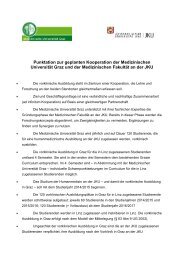 Punktation zur geplanten Kooperation der Medizinischen Universität ...