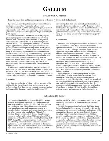 GALLIUM - Mineral Resources Program