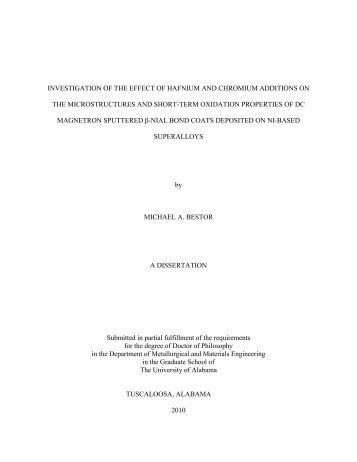 investigation of the effect of hafnium and chromium additions on the ...