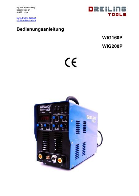 Bedienungsanleitung WIG160P WIG200P - Dreiling - Tools
