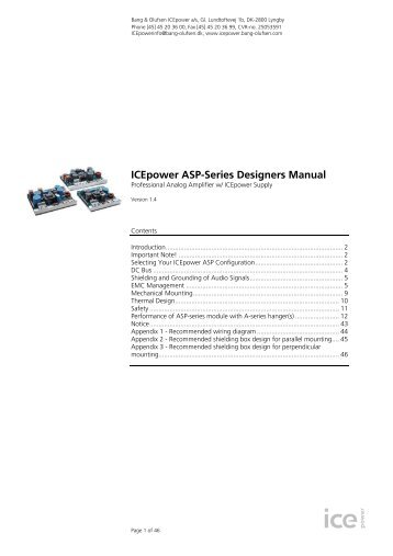 ICEpower ASP-Series Designers Manual