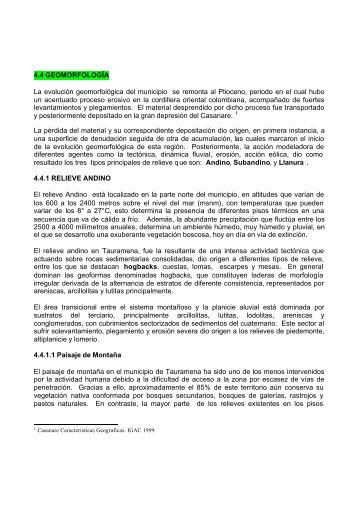 EOT - Tauramena - Casanare - Geomorfología (5 ... - CDIM - ESAP