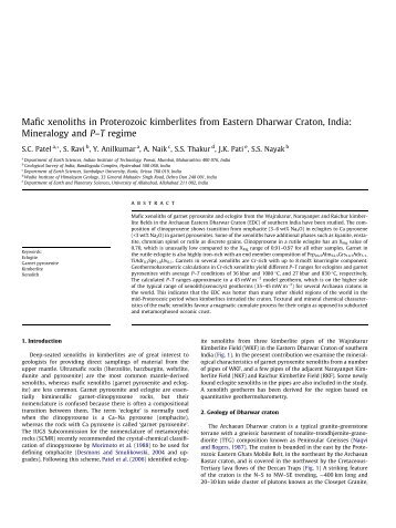 Mafic xenoliths in Proterozoic kimberlites from Eastern Dharwar ...