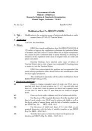 Government of India Ministry of Railways Research, Designs ... - rdso