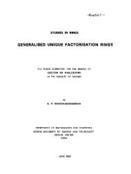 Studies in Rings generalised Unique Factorisation Rings