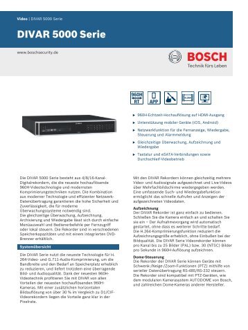 DIVAR 5000 Serie - Bosch Security Systems