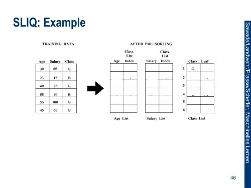 Decision Trees from large Databases: SLIQ