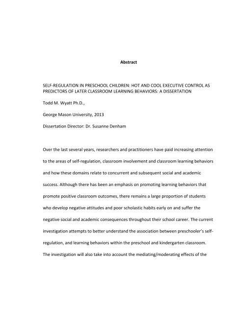 SELF-REGULATION, EMOTION EXPRESSION & CLASSROOM ...