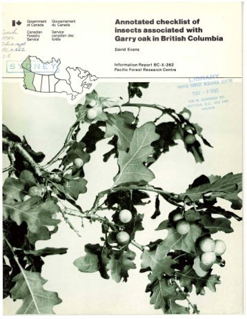 Annotated checklist of insects associated with Garry oak in British ...