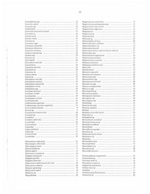 Annotated checklist of insects associated with Garry oak in British ...