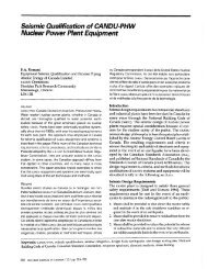 Seismic Qualification of CANDU-PHW Nuclear Power ... - Canteach