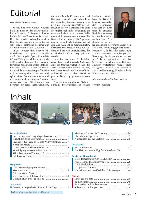 Auszug der Ausgabe Juli / August 2011 - Deutscher Marinebund