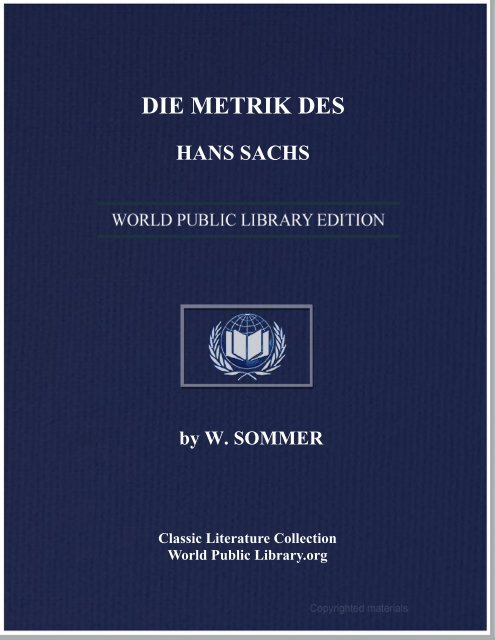 DIE METRIK DES HANS SACHS - World eBook Library