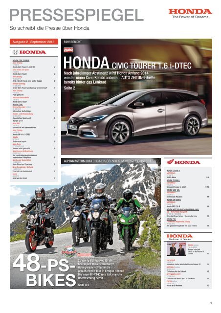 PRESSESPIEGEL 48-PS- BIKES - Honda