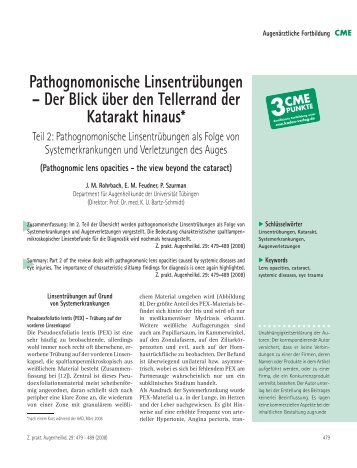 Pathognomonische Linsentrübungen – Der Blick ... - Kaden Verlag