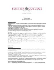 Curriculum Vitae - Boston College