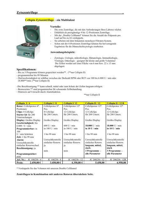 Zentrifugen . - Laborfachhandel-k.de