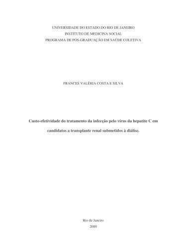 Custo-efetividade do tratamento da infecção pelo vírus da hepatite ...