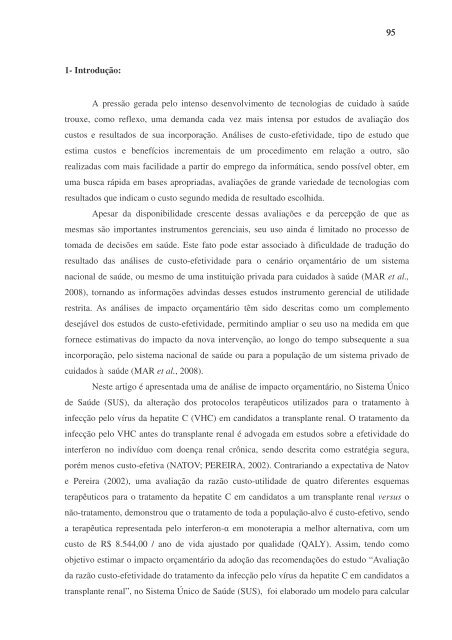 Custo-efetividade do tratamento da infecção pelo vírus da hepatite ...