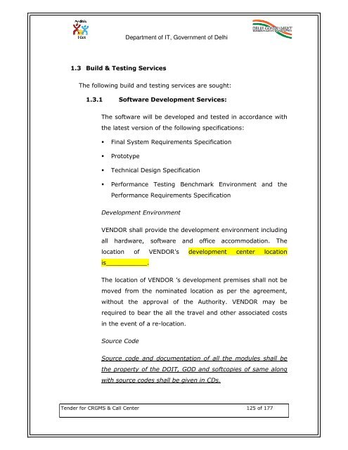 Click to Download the Tender Document for CRGMS & Call Centre.