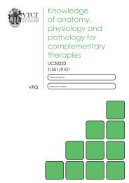 Knowledge of anatomy, physiology and pathology for ... - VTCT
