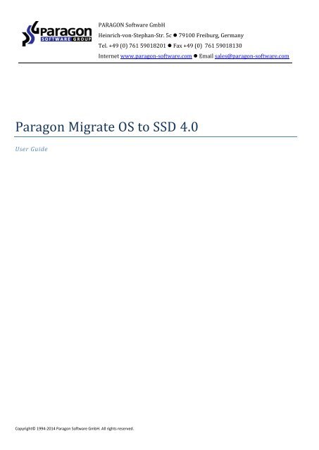 Paragon Migrate OS to SSD 4.0 - Download