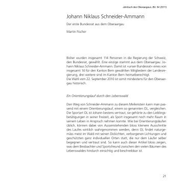Johann Niklaus Schneider-Ammann : der erste Bundesrat ... - DigiBern