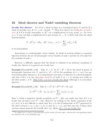 32 Ideal sheaves and Nadel vanishing theorem