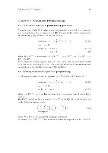 Chapter 3 Quadratic Programming