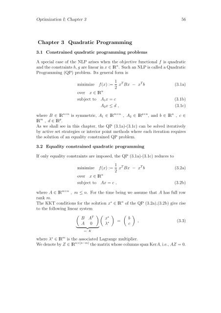 Chapter 3 Quadratic Programming